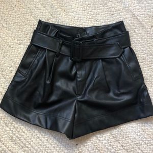 Zara leather shorts